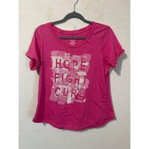 Mission Pink Susan G. Komen Hope Fight Cure Pink Sequin SS Tee T Shirt